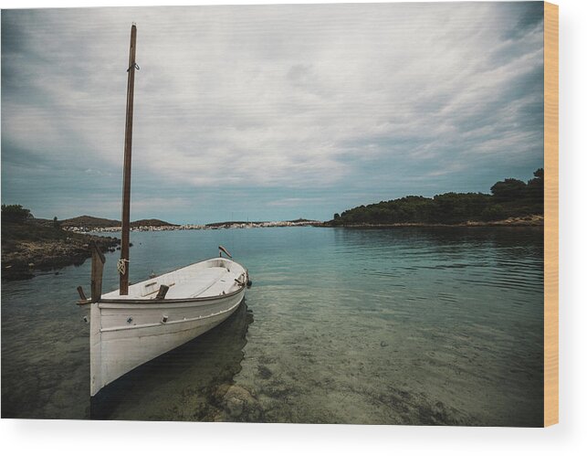 Calm Wood Print featuring the photograph Boat IV by Gemma Silvestre
