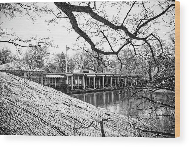 Boathouse Wood Print featuring the photograph Boathouse Central Park by Alan Raasch