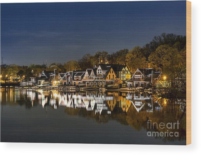 Boathouse Row Wood Print featuring the photograph Boathouse Row by John Greim