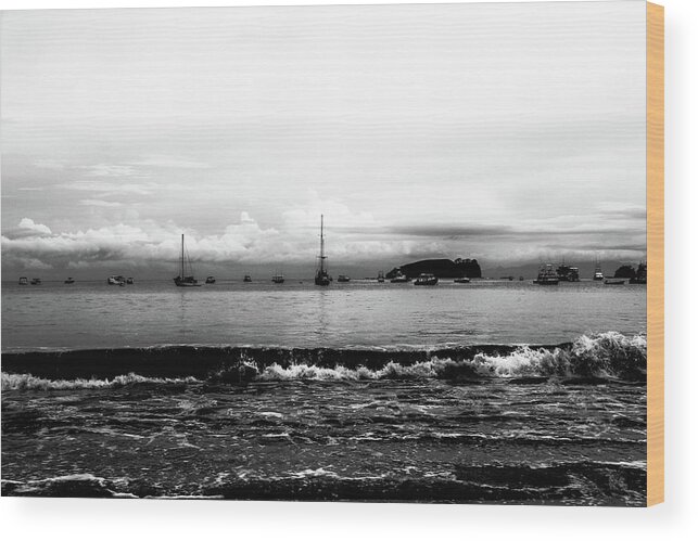 Costa Rica Wood Print featuring the photograph Boats and Clouds by D Justin Johns