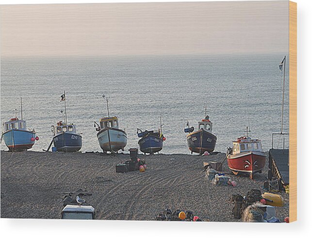 Boats Wood Print featuring the photograph Boats on Beach by Andy Thompson