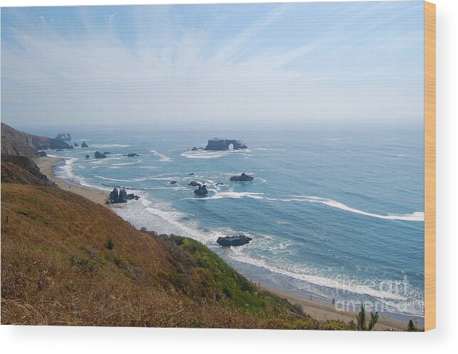 Bodega Bay Wood Print featuring the photograph Bodega Bay Arched Rock by Debra Thompson