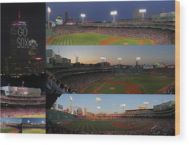 Boston Fenway Park Wood Print featuring the photograph Boston Fenway Park and Red Sox Gift Ideas by Juergen Roth