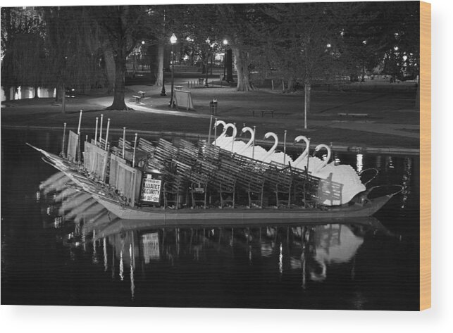 Boston Swan Boat Wood Print featuring the photograph Boston Swan Boat by Juergen Roth