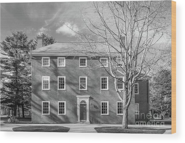 Bowdoin Wood Print featuring the photograph Bowdoin College Massachusetts Hall by University Icons