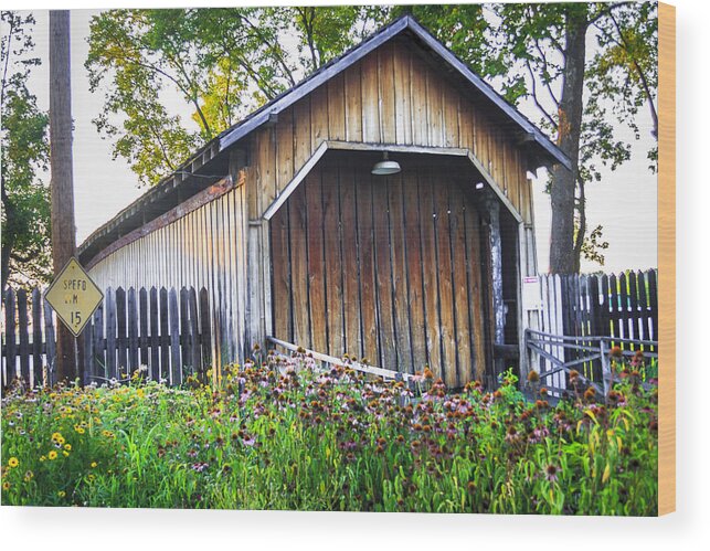 America Wood Print featuring the photograph Bowman Mill/Redington Covered Bridge by Jack R Perry