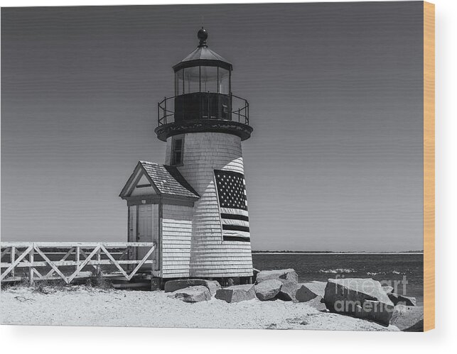 Clarence Holmes Wood Print featuring the photograph Brant Point Lighthouse II by Clarence Holmes