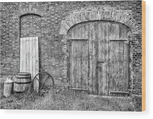 Calke Wood Print featuring the photograph Brewhouse Door by Nick Bywater