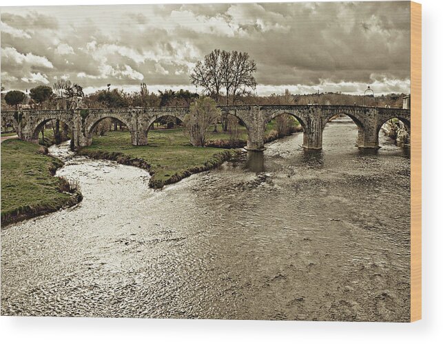 Vendres Wood Print featuring the photograph Bridge to Vendres by Hugh Smith