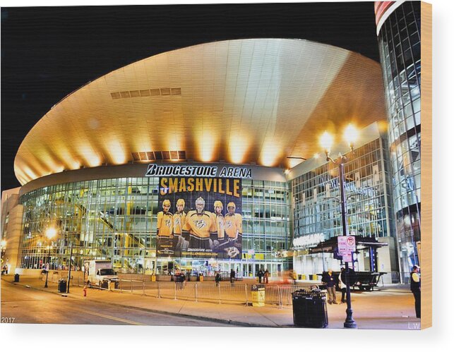 Bridgestone Arena Wood Print featuring the photograph Bridgestone Arena by Lisa Wooten