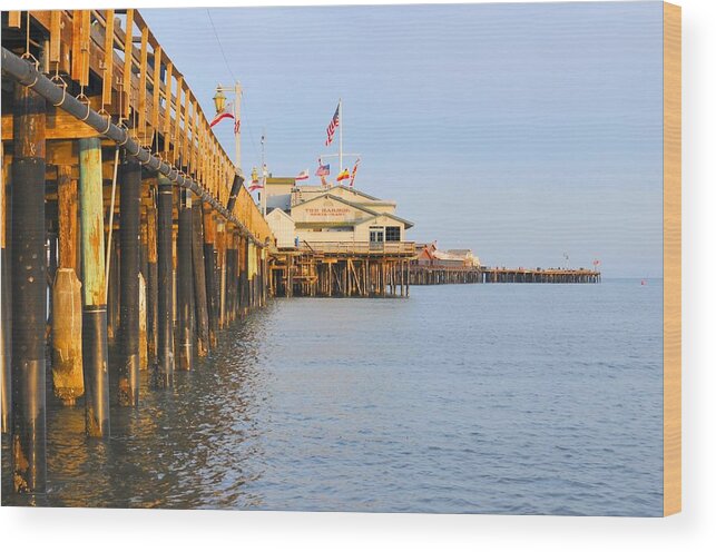 Santa Barbara Wood Print featuring the photograph Bright Stearns Wharf by Richard Omura