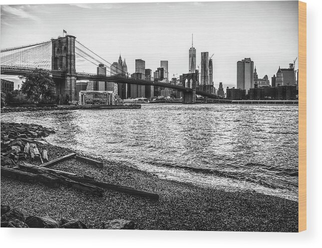 New York City Wood Print featuring the photograph Brooklyn Bridge - NYC by Marcela McGreal