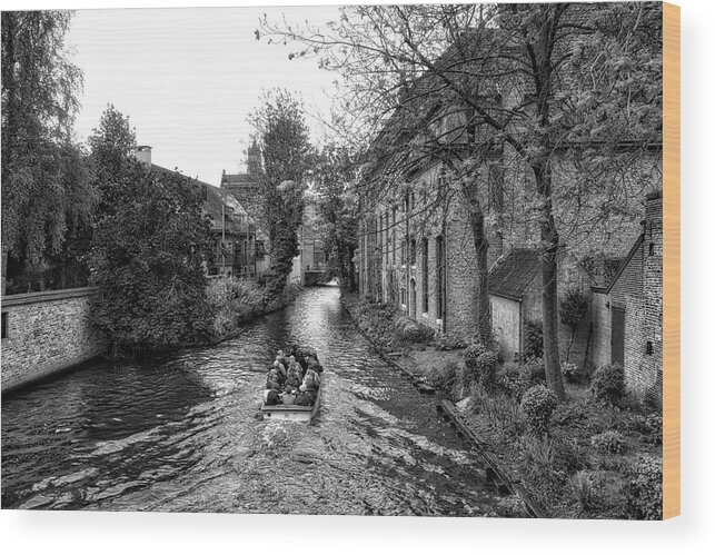 Belgium Wood Print featuring the photograph Bruges BW4 by Ingrid Dendievel