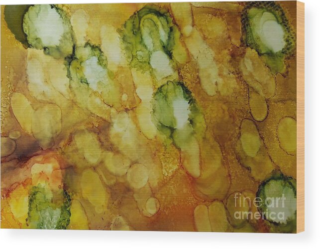 Alcohol Wood Print featuring the painting Brussel Sprouts by Terri Mills