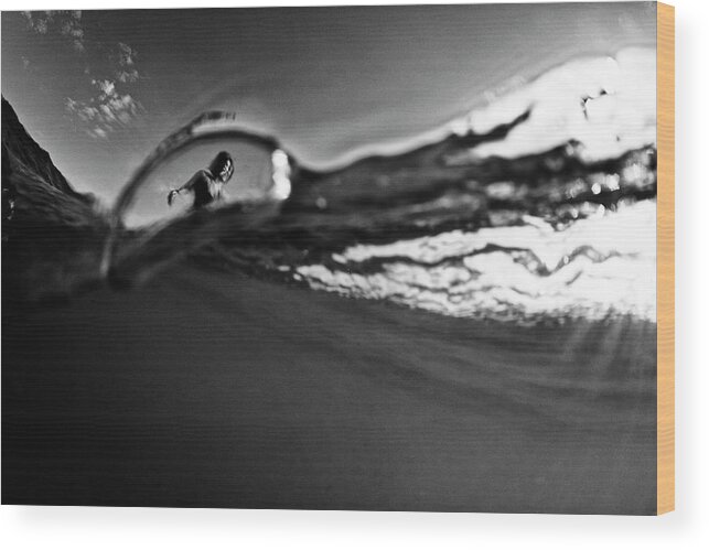 Surfing Wood Print featuring the photograph Bubble Surfer by Nik West