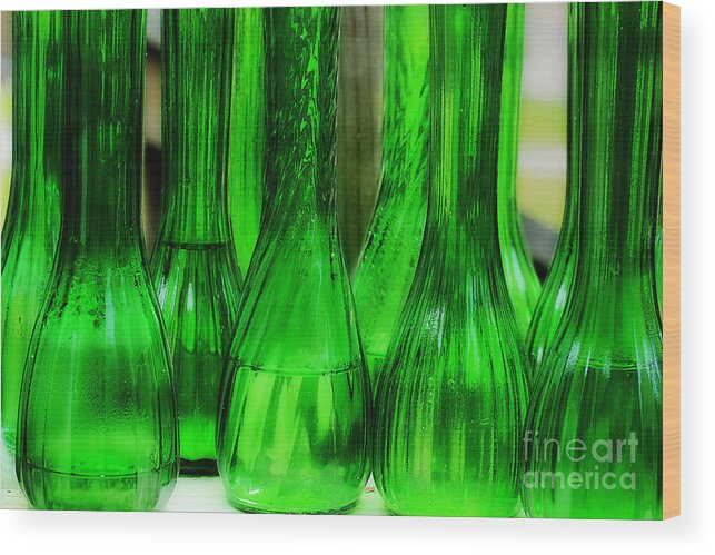Glass Vases Wood Print featuring the photograph Bud Vases by Michael Eingle