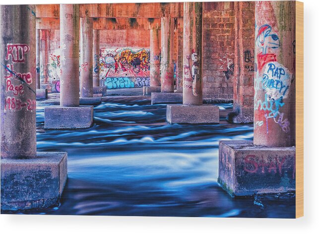 Graffiti Wood Print featuring the photograph Building Bridges by Mike Dunn