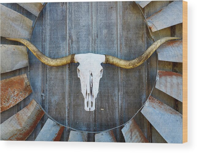 Texas Wood Print featuring the photograph Bull Blade by Raul Rodriguez