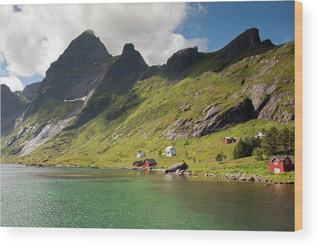 Bunesfjord Wood Print featuring the photograph Bunesfjord and Mountains #2 by Aivar Mikko