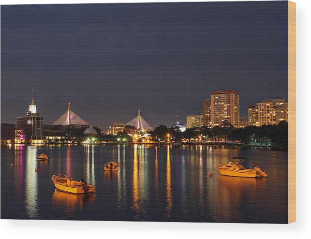 Boston Wood Print featuring the photograph Bunker Hill Bridge by Juergen Roth
