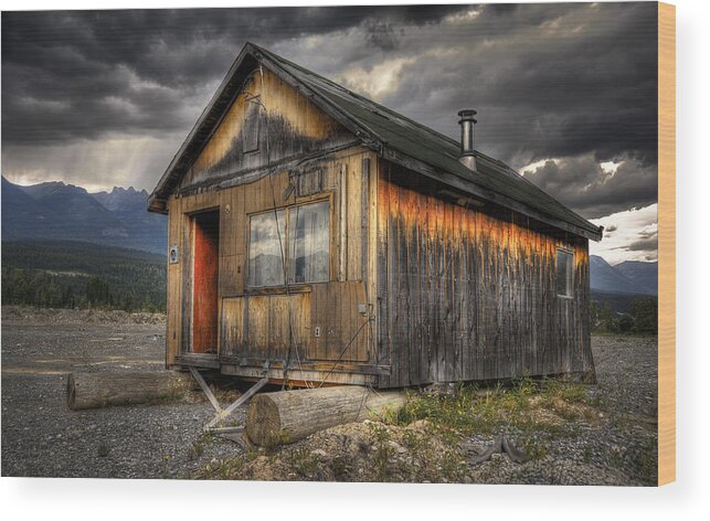 Architecture Wood Print featuring the photograph Busted Shack #2 by Wayne Sherriff