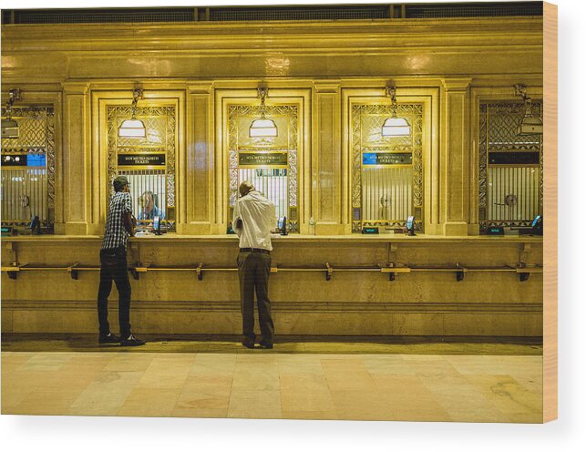 Grand Central Station Wood Print featuring the photograph Buying a Ticket by M G Whittingham