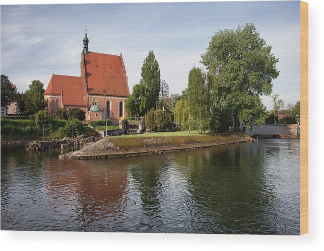 Bydgoszcz Wood Print featuring the photograph Bydgoszcz Cathedral and Brda River by Artur Bogacki