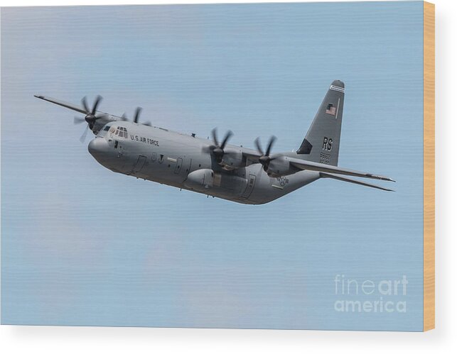 C130 Wood Print featuring the digital art C-130E Hercules by Airpower Art