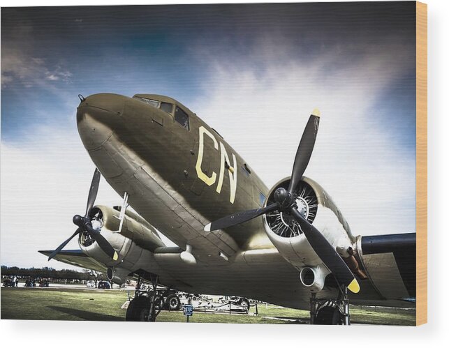 Plane Wood Print featuring the photograph C-47D Skytrain by Debra Forand