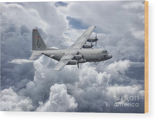 C130 Wood Print featuring the digital art C130 36th Airlift by Airpower Art