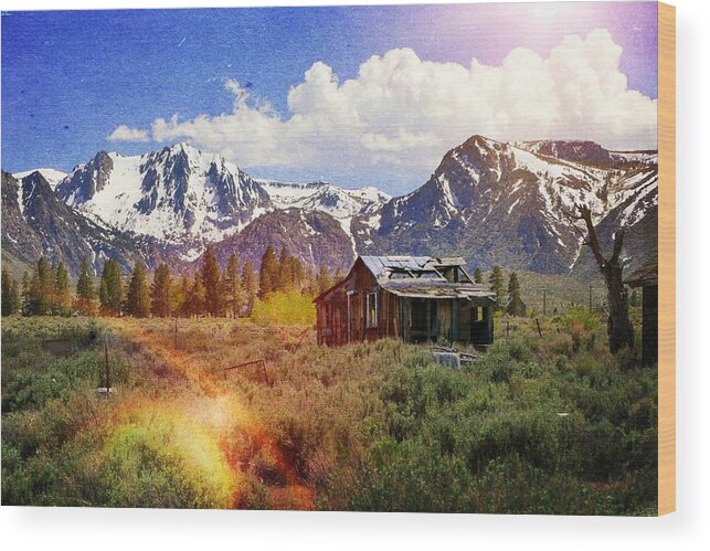 Cabin Wood Print featuring the digital art Cabin by Julius Reque