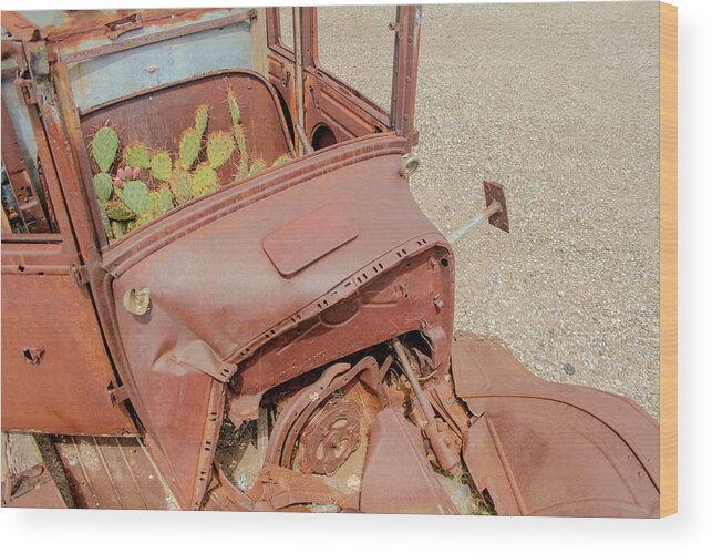 Cactus Wood Print featuring the photograph Cactus truck by Darrell Foster
