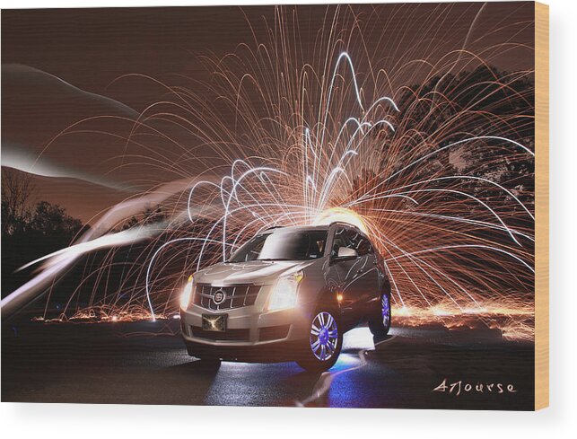 Car Wood Print featuring the photograph Caddy Craziness by Andrew Nourse