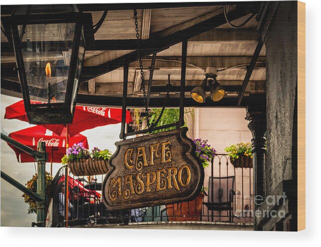 Cafe Maspero Wood Print featuring the photograph Cafe Maspero-NOLA by Kathleen K Parker
