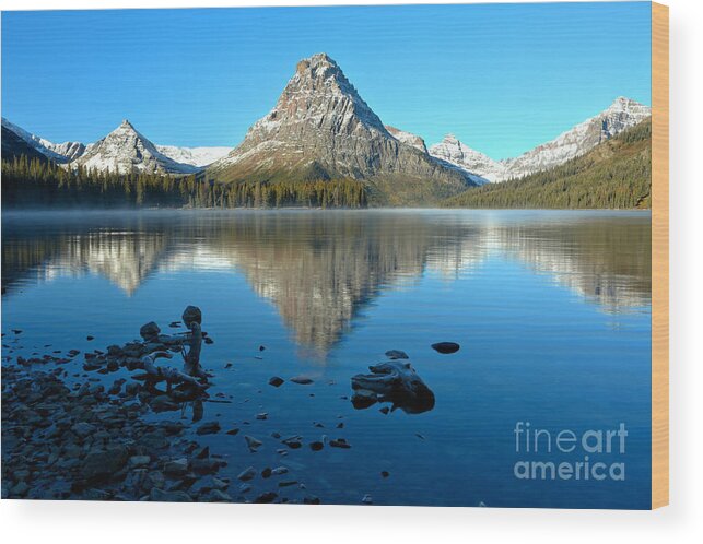 Two Medicine Wood Print featuring the photograph Calm Morning At 2 Medicine by Adam Jewell