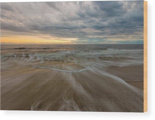 Oak Island Wood Print featuring the photograph Calming Waves by Nick Noble