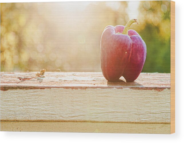 Sharon Popek Wood Print featuring the photograph Can I Get a Purple Pepper by Sharon Popek