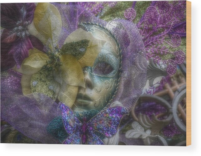 Purple Wood Print featuring the photograph Can You See Me by Amanda Eberly