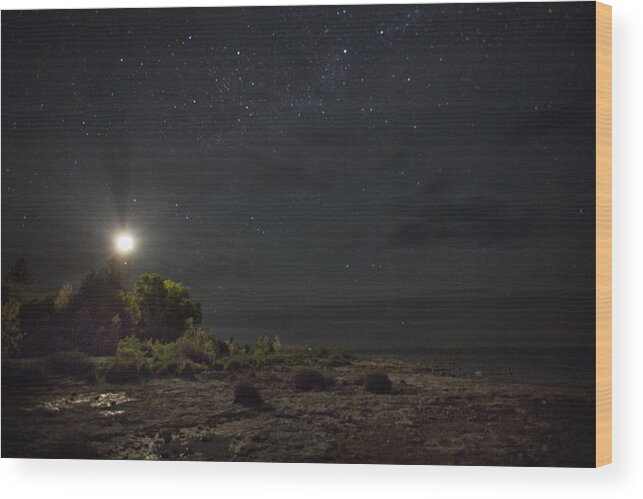 Wisconsin Wood Print featuring the photograph Cana at Night by CA Johnson