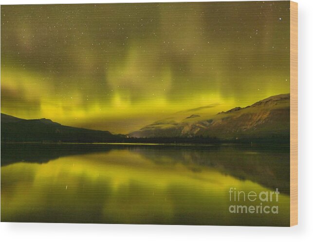 Northern Lights Wood Print featuring the photograph Canadian Northern Lights by Adam Jewell
