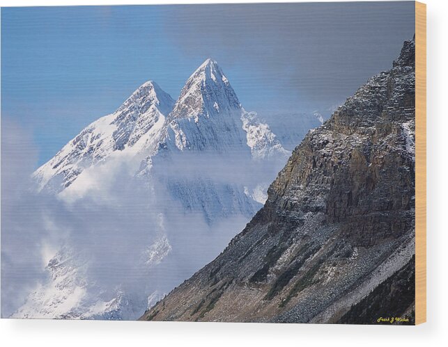 Canada Wood Print featuring the photograph Canadian Rockies Mountain by Frank Wicker