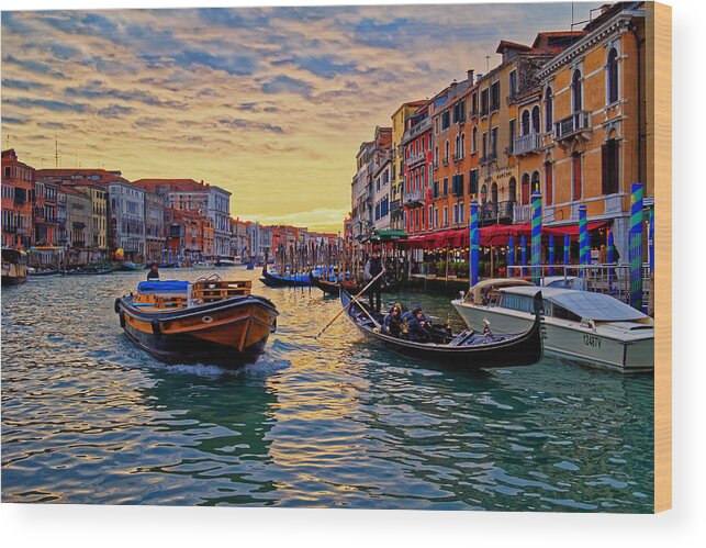 Canal Wood Print featuring the photograph Canals of Venice by Adam Rainoff