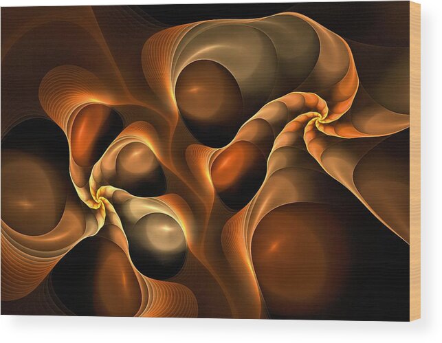 Candy Series Wood Print featuring the digital art Candied Caramel Twists by Doug Morgan