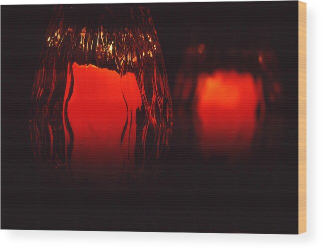 Still Life Wood Print featuring the photograph Candle Reflected by Barry Shaffer