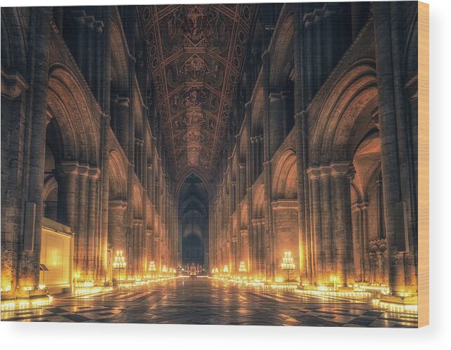 Arch Wood Print featuring the photograph Candlemas - Nave by James Billings