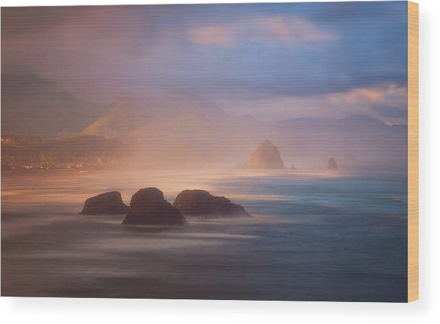 Cannon Beach Wood Print featuring the photograph Cannon Beach Light by Darren White
