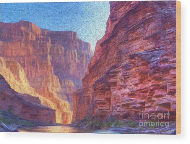 Canyon Wood Print featuring the mixed media Canyon Light by Walter Colvin