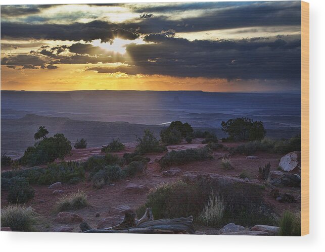 Utah Wood Print featuring the photograph Canyonlands Sunset by James Garrison