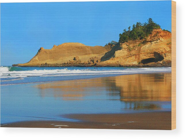 Margaret Hood Wood Print featuring the photograph Cape Kiwanda at Pacific City Oregon by Margaret Hood