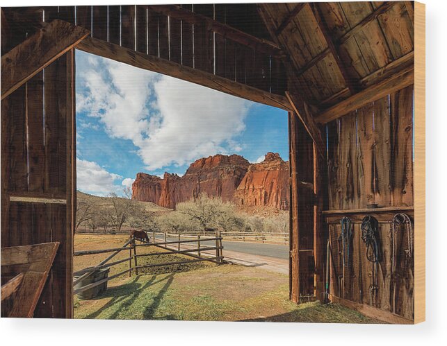 Barn Wood Print featuring the photograph Capitol Reef Barn by Dave Koch
